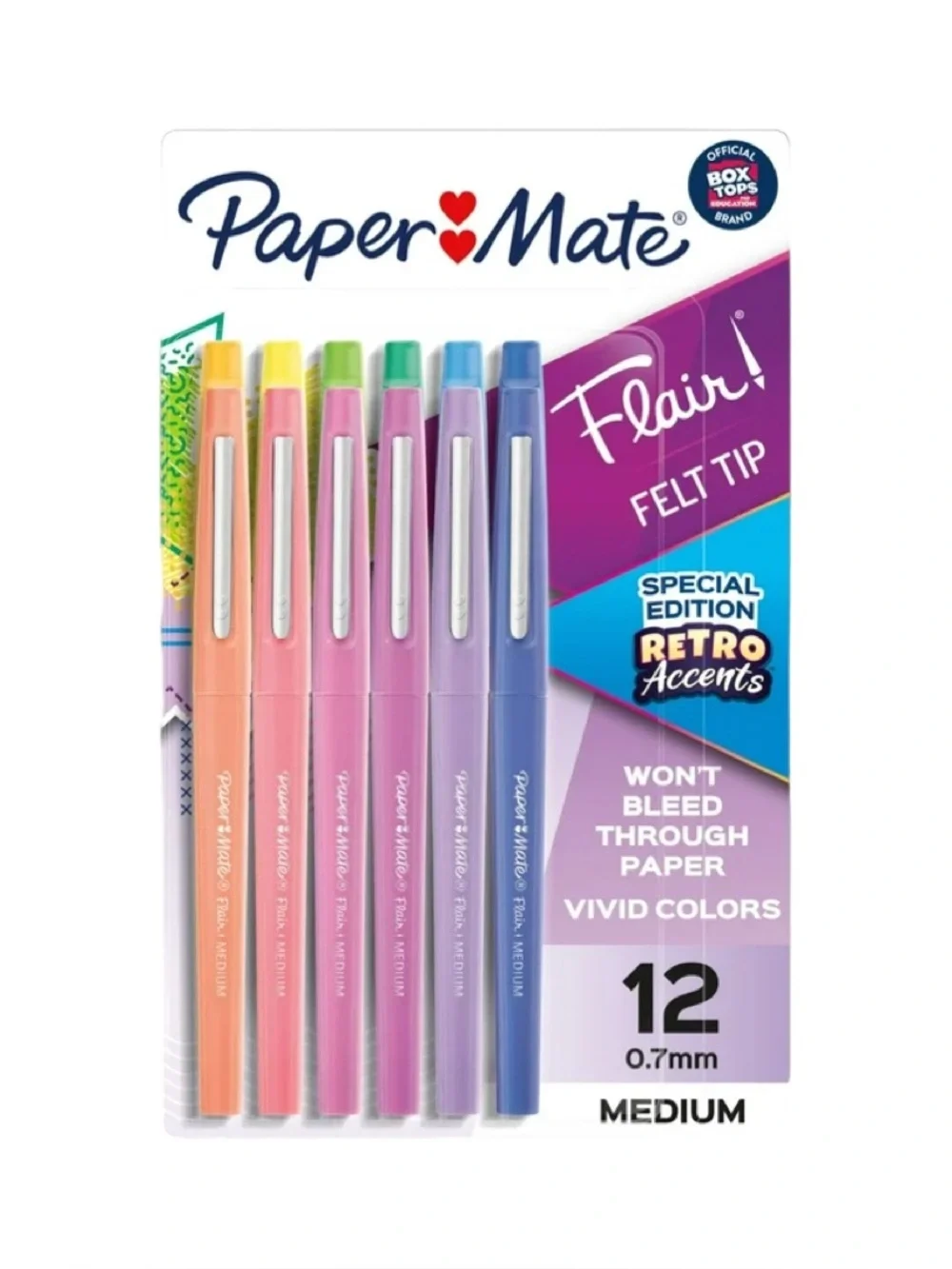 Paper Mate Flair Felt Tip Pens - Retro Pastel 12 ct